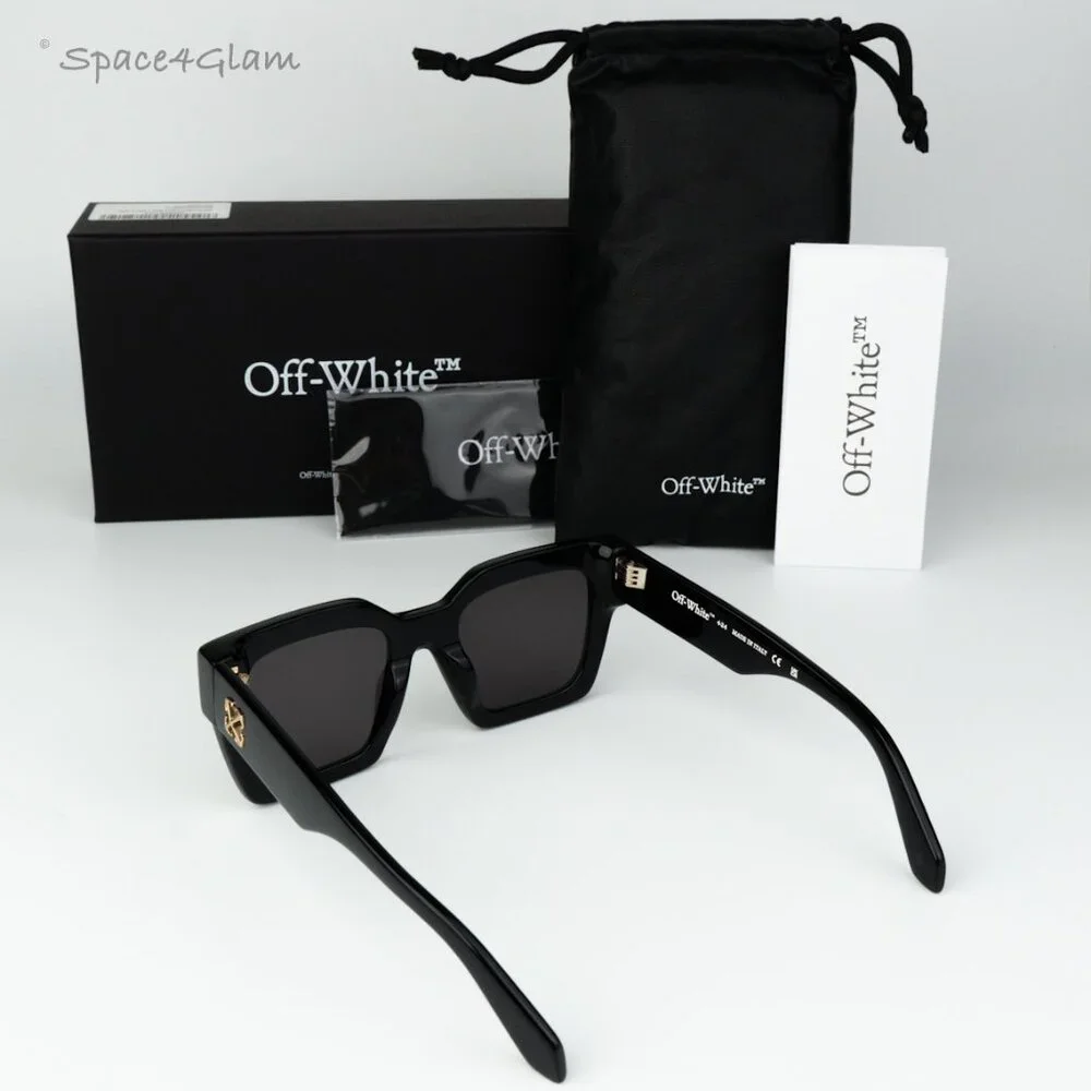 Off-White Men Sunglasses Black Grey Square OERI13I JACKSON 1007 NEW AUTHENTIC